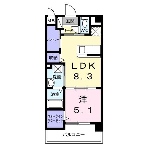 グレース パグーロF(1LDK/1階)の間取り写真