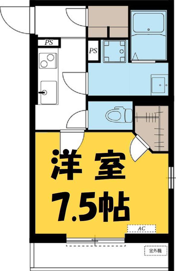 グレイス岩槻(1K/1階)の間取り写真