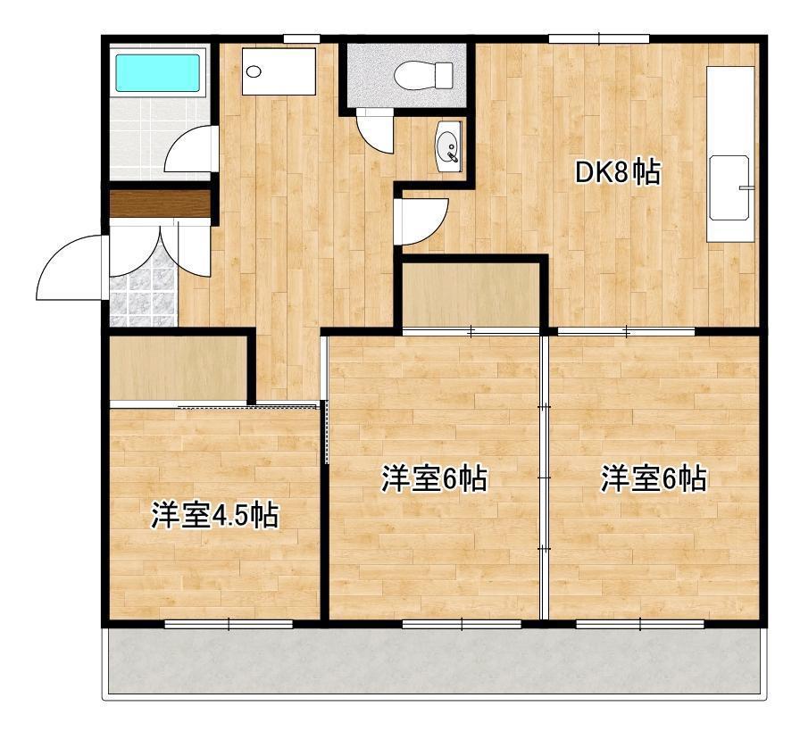 大田マンション(3DK/4階)の間取り写真