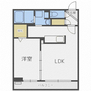 CREA琴似(1LDK/2階)の間取り写真