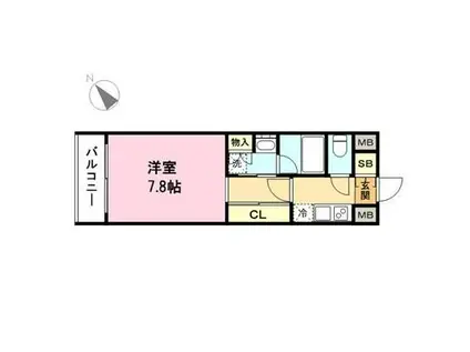 ラハイナ博多(1K/8階)の間取り写真