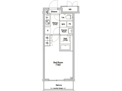 HALUWA芝公園(1K/12階)の間取り写真