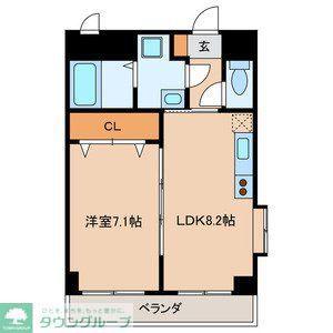 ルネス本八幡南(1LDK/4階)の間取り写真