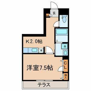 ポラリス綾瀬(1K/1階)の間取り写真