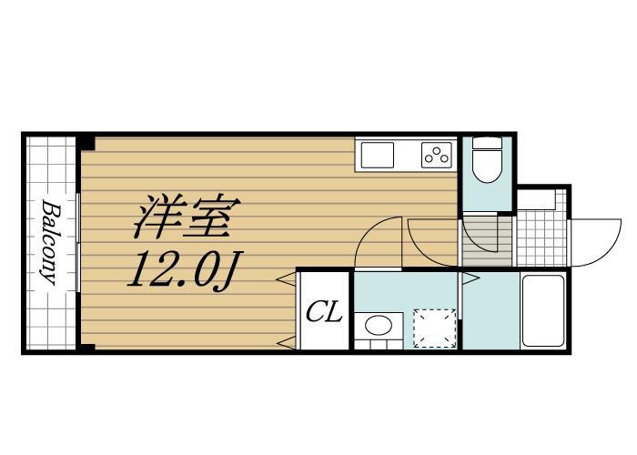 ラフィーネ(ワンルーム/1階)の間取り写真