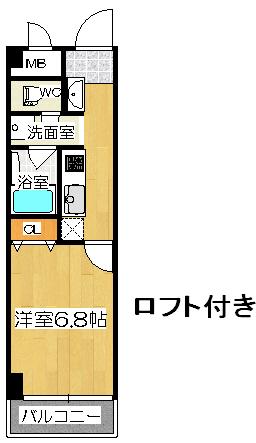 エグゼK&KII(1K/7階)の間取り写真
