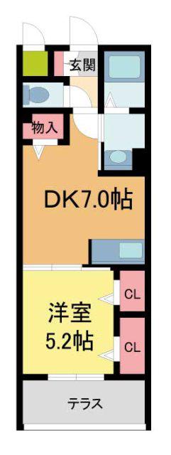 リッチライフ御影(1DK/1階)の間取り写真