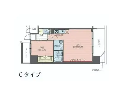 プレジオ新大阪EURO(1LDK/15階)の間取り写真