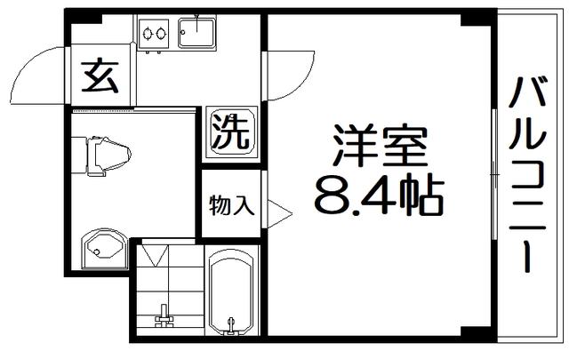 ダブルツリー7番館(1K/4階)の間取り写真