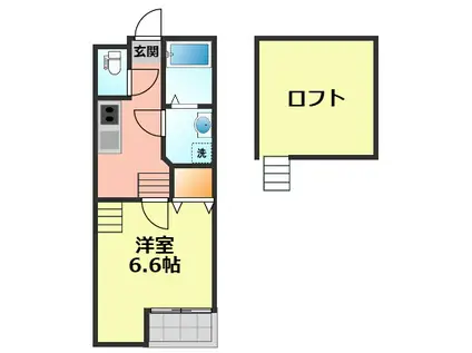 クレオ庄内通(1SK/1階)の間取り写真