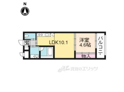 モノ コモド ウエスト(1LDK/3階)の間取り写真