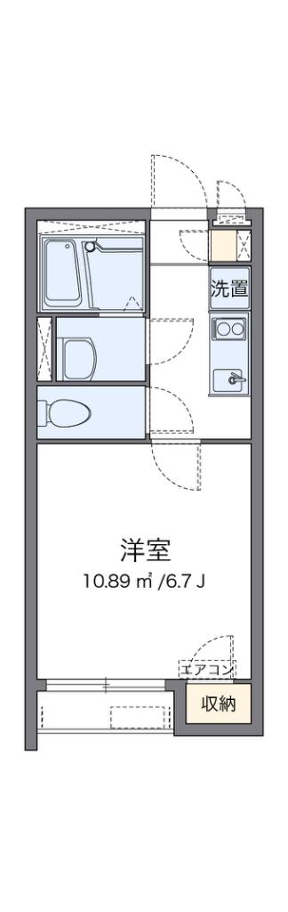クレイノヒルサイド戸塚(1K/1階)の間取り写真