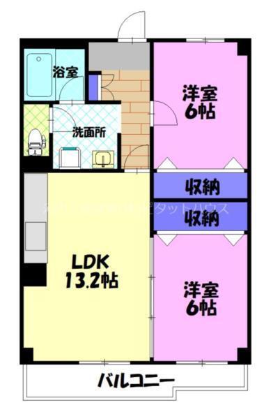 カーサエルドラード(2LDK/6階)の間取り写真