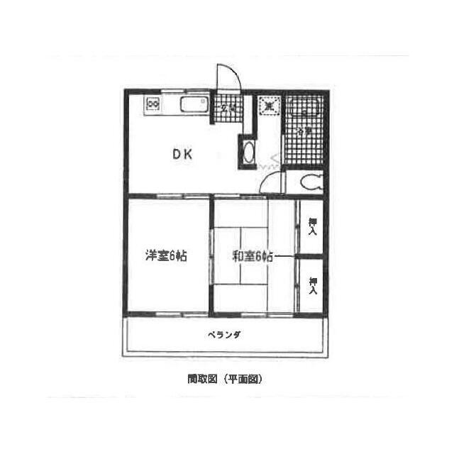 ヴァンヴェール藤江II(2DK/1階)の間取り写真