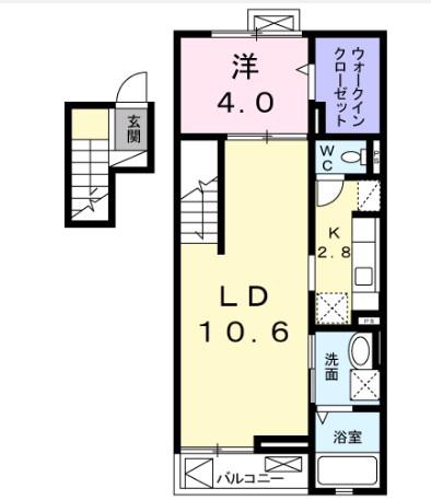 プログレス(1LDK/4階)の間取り写真