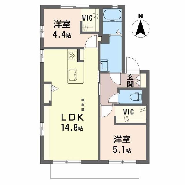 T・TOWNボナールC(2LDK/1階)の間取り写真