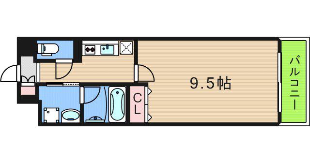 コンフォート弁天(1K/2階)の間取り写真