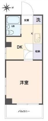 ロザール大宮(1K/6階)の間取り写真