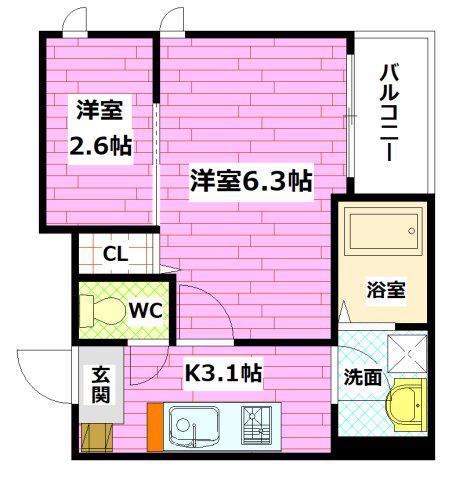 REGALEST-S L`ARC VI(2K/1階)の間取り写真