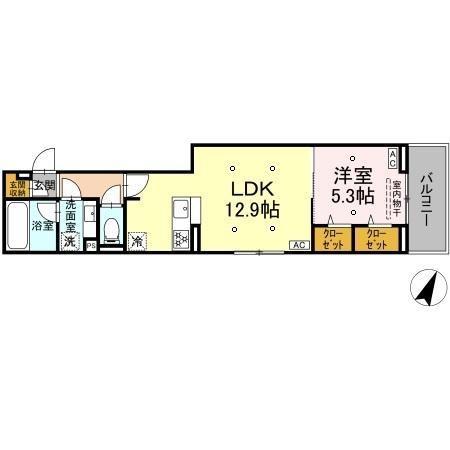 コニフェールII(1LDK/2階)の間取り写真