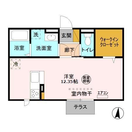 ディアコート(ワンルーム/1階)の間取り写真