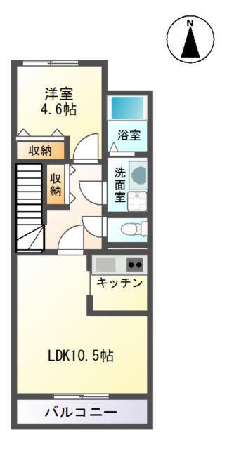 ＪＲ内房線 袖ケ浦駅 バス乗車時間：7分 最寄りバス停で下車 徒歩9分 2階建 築11年(1LDK/2階)の間取り写真
