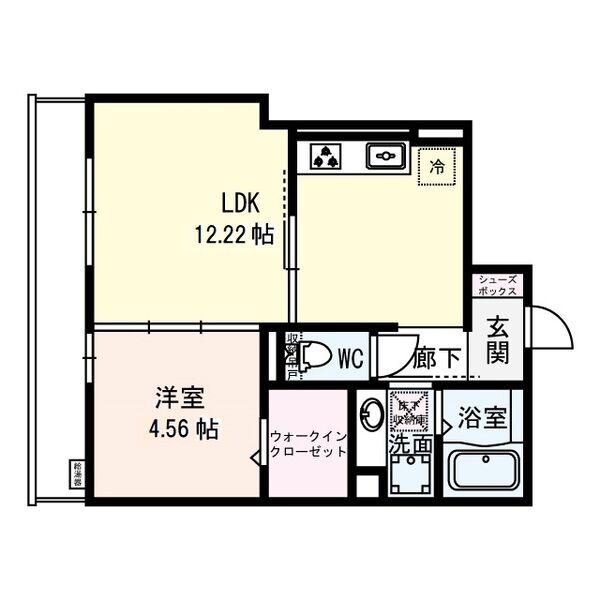 サウスメゾンサフィニア(1LDK/1階)の間取り写真