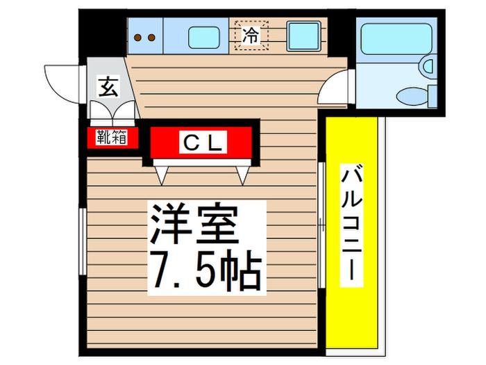 オネスティ船橋11番館(ワンルーム/2階)の間取り写真