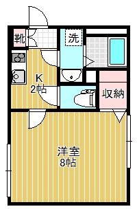 ガレット戸越銀座(1K/3階)の間取り写真