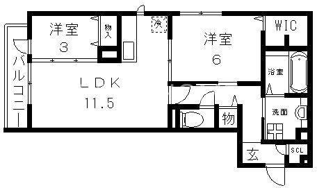 ラフィーネクローバー(2LDK/1階)の間取り写真