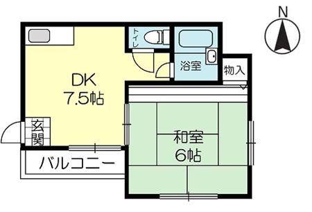 リバティ西脇(1DK/1階)の間取り写真