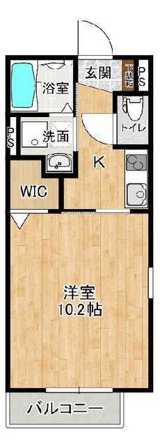 AKALUX(1K/2階)の間取り写真