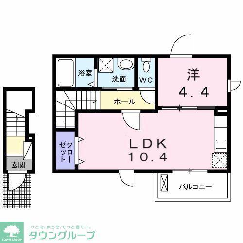 メゾン・ド・アンジュ(1LDK/2階)の間取り写真