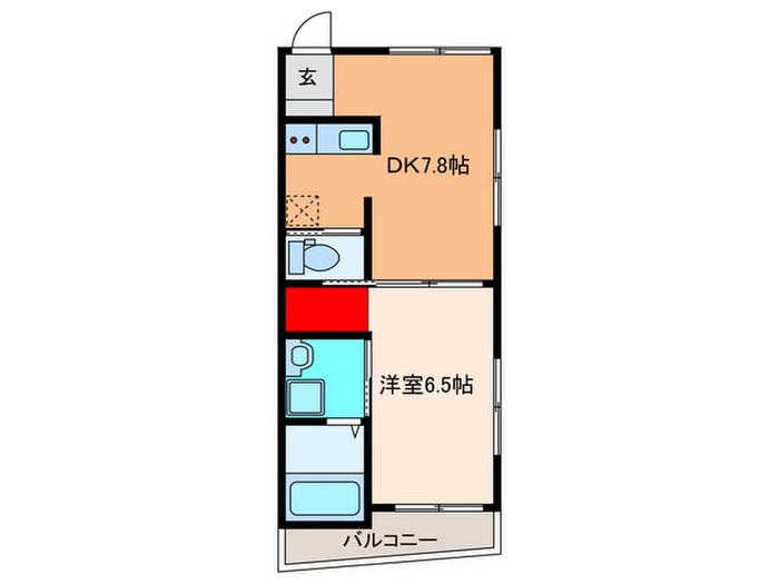 ガーデンヒルズ箕面(1DK/1階)の間取り写真