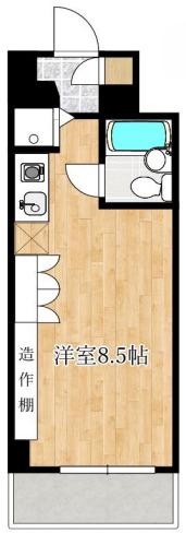 ベルメイト長居(ワンルーム/4階)の間取り写真