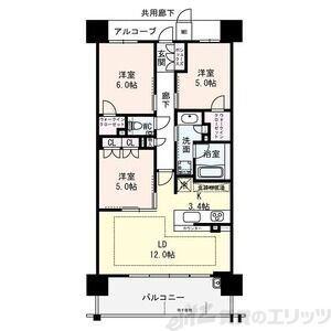 プレミスト茨木双葉町(3LDK/4階)の間取り写真