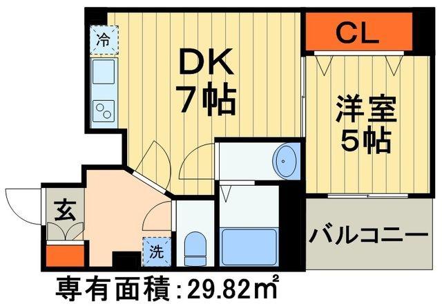 エクセレントコート千葉新宿(1LDK/2階)の間取り写真