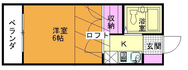 ロジュマン木崎(1K/1階)の間取り写真