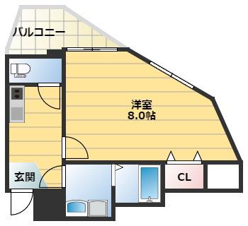 SUNPLAZASHIMIZUEKIMAE(1K/3階)の間取り写真