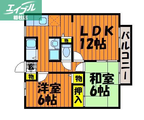 サンエクセル(2LDK/2階)の間取り写真