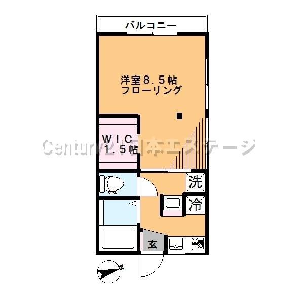 ハウスカブラキ(1K/1階)の間取り写真
