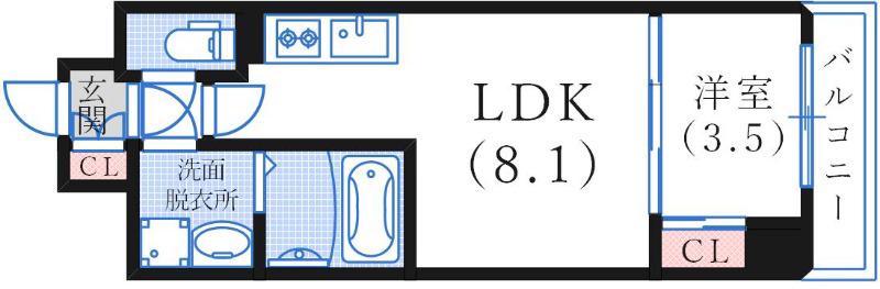 LIVIAZ KOBE LAMER(1LDK/1階)の間取り写真