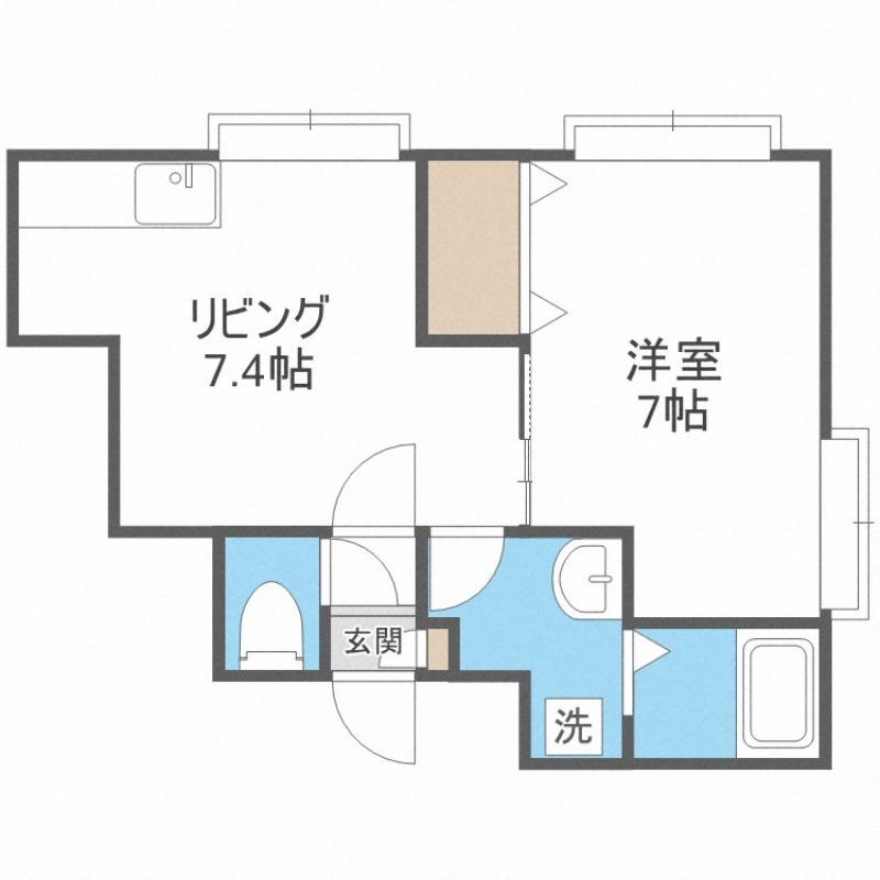 第2ハイツ鈴蘭(1DK/2階)の間取り写真