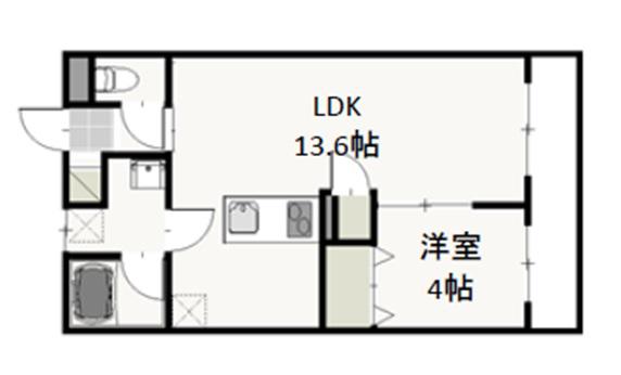 ポルト・ボヌール(1LDK/5階)の間取り写真