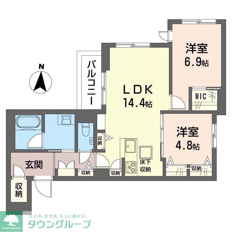 ターンベリーレジデンス(2LDK/1階)の間取り写真