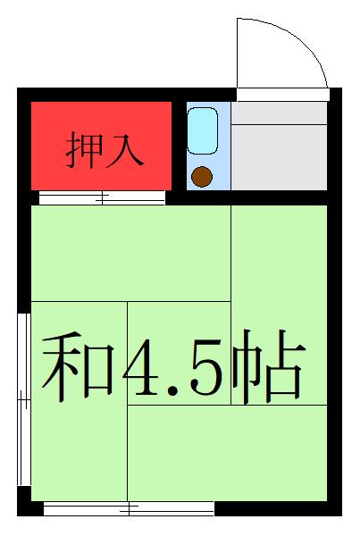 大和荘(ワンルーム/1階)の間取り写真