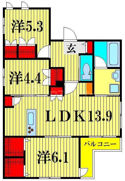 ペットファースト38(3LDK/3階)の間取り写真
