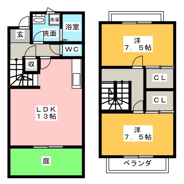 エクセレントハイツ(2LDK/1階)の間取り写真