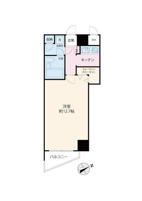 日神パレステージ西麻布(1K/8階)の間取り写真