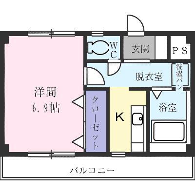 ヴェルドールマンション(1K/3階)の間取り写真